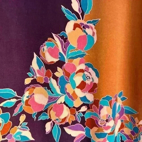 GRAVER Susan Graver Floral Printed Liquid Knit Tunic w/ Ruched Sleeves QVC Sz XS - Picture 8 of 9